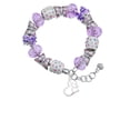 thumbnail image 2 of Delight Jewelry Two-tone Runner Silhouette in Heart Purple Butterfly Bead Charm Bracelet, 7"+1" Extender, 2 of 5