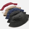 thumbnail image 2 of Typpkmm 2025 Nuevo Sombrero De Pescador Vintage Denim Sombreros De Cubo Al Aire Libre Hombres Mujeres Lavado AlgodóN Sombrero De Panamá Moda Hip Hop, 2 of 7