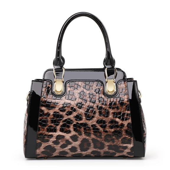 Aidrani   Genuine leopard print women's bag, leather handbag, large capacity shoulder crossbody bag