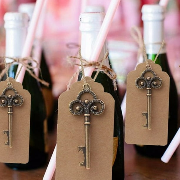Abridor de Botellas con forma de llave, Recuerdos de Fiesta Vintage, Decoraciones de Halloween para Graduació de Boda, 50 UDS.