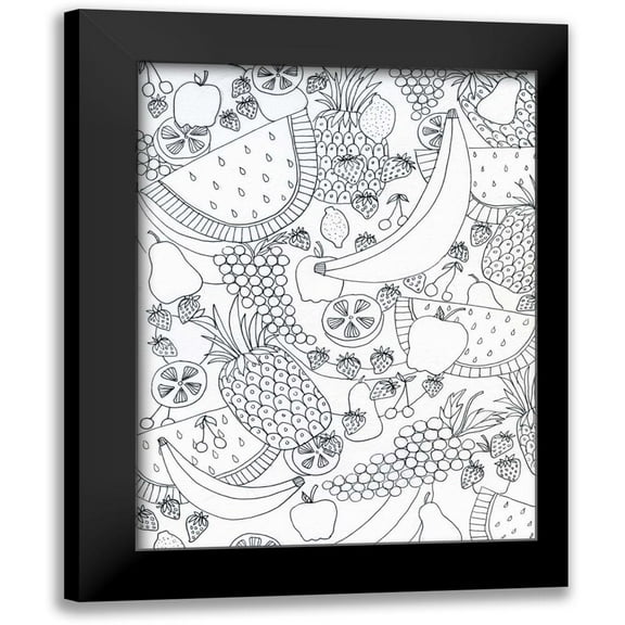 Varacek, Pam 12x14 Black Modern Framed Museum Art Print Titled - String Fruit