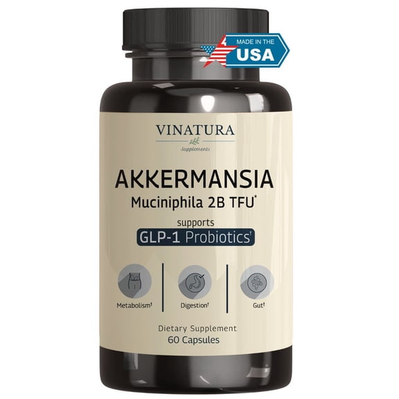 VINATURA Akkermansia Probiotic - Akkermansia Munciniphila Supplement, Gut Support - 60 Capsules