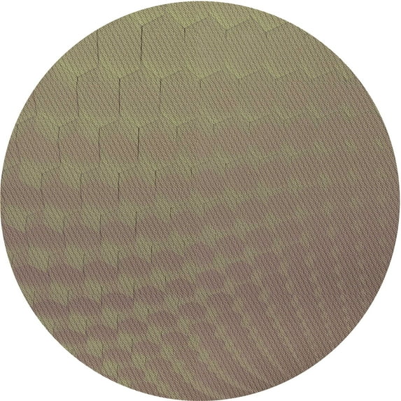 Ahgly Company Indoor Round Patterned Bullet Shell Brown Area Rugs, 8' Round