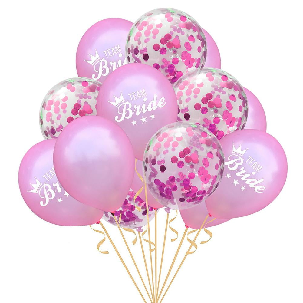 Pink Black Team Bride  Balloons Latex Party Wedding Engagement Decorations