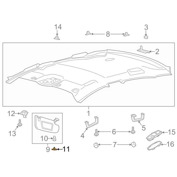Phyun New Dune Tan Sun Visor Cap Clip Ds7Z4273Aa For Ford Fusion Mkz Edge 2013-2016