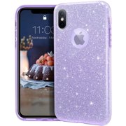 MATEPROX iPhone Xs case,iPhone X Glitter Bling Sparkle Cute Girls Women Protective Case for iPhone Xs/X 5.8" -Purple