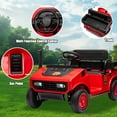 thumbnail image 6 of LUIBAS 24V 4WD Kids Ride on Golf Cart Battery Powered Toy Tractor Ride-On Electric Car Ride on Truck with Remote Control, Bluetooth, Music, Rear Storage Box, EVA Rubber Tires, Red, 6 of 7
