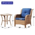 thumbnail image 5 of Bellefurn Patio Wicker Chairs Set,High Back Rattan Outdoor Patio Chairs Outdoor Furniture Set with Side Table for Proch Deck Garden Backyard, 5 of 11