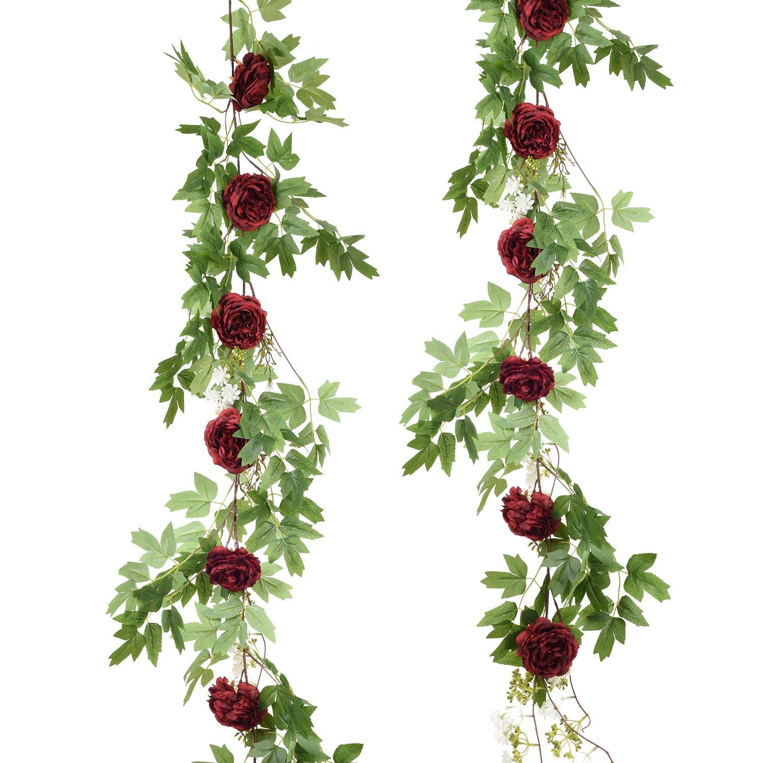 Coolmade 1pc Artificial Flower Garland with Peony Flower Greenery