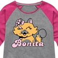 thumbnail image 3 of Instant Message - Bonita Kitty - Toddler & Youth Girls Raglan Graphic T-Shirt, 3 of 6