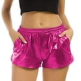 thumbnail image 2 of MSJUHEG Womens Shorts Biker Shorts Women Shorts for Women High Waisted Wide Leg Shorts Knee Length Women's Shorts Polyester Hot Pink XL, 2 of 3