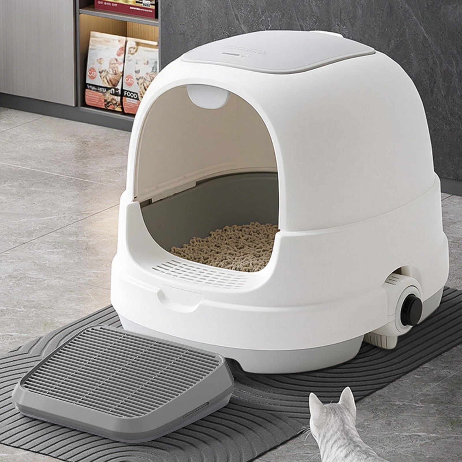 Leojiow Cat Litter Ramp Self Cleaning Cat Litter Steps Double Layer Cat Litter Material Sand And High Filtering Cat Litter Pedal 35X30X9Cm B