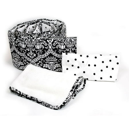 Seed Sprout - Damask Cradle Set, Black/w