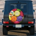 thumbnail image 3 of Kll Brightly Colored Cupcakes Tire Cover,Universal Wheel Tire Cover For Trailer, Rv, Suv, Truck,Camper And Many Vehicle,(15 Inch), 3 of 7