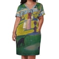 thumbnail image 3 of Georges Seurat un domingo tarde en la isla de La Grande Jatte vestido suelto con bolsillos vestido de hadas ropa femenina, 3 of 7