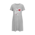 thumbnail image 5 of Fsgntruao Nightgowns for Women Short Sleeve Sleepshirt Round Neck Loose Breathable Comfortable wear Nightshirt Above The Knee Sleep Dress Casual Sleepwear Home Dress, 5 of 5