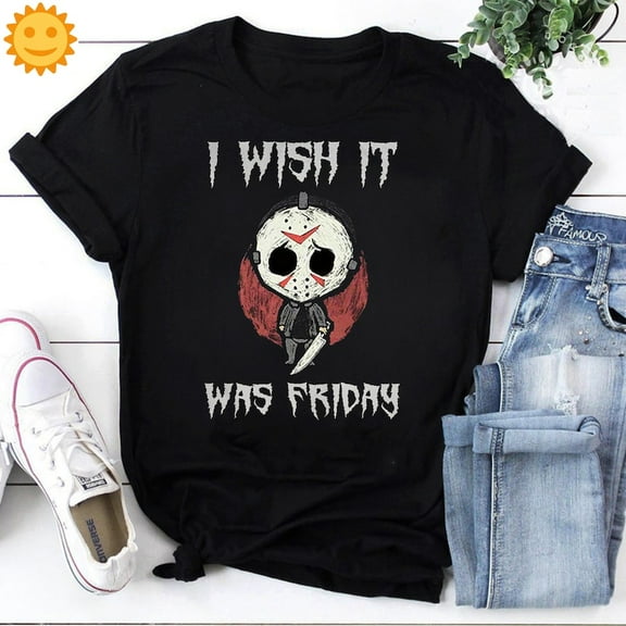 Jason Voorhees I Wish It Was Friday Vintage T-Shirt, Halloween Shirt, Horror Movie Shirt, Jason Voorhees Shirt, Friday The 13th Shirt