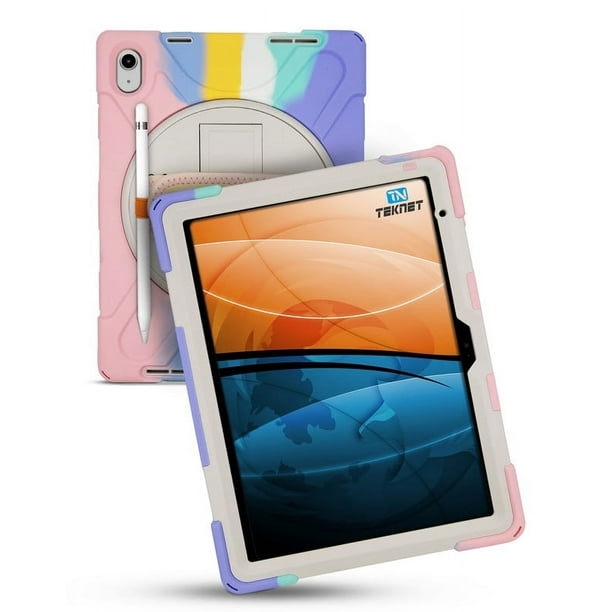 Funda de uso rudo para Ipad 10a generacion 10.9" case resistente a caidas con correa Teknet Uso Rudo
