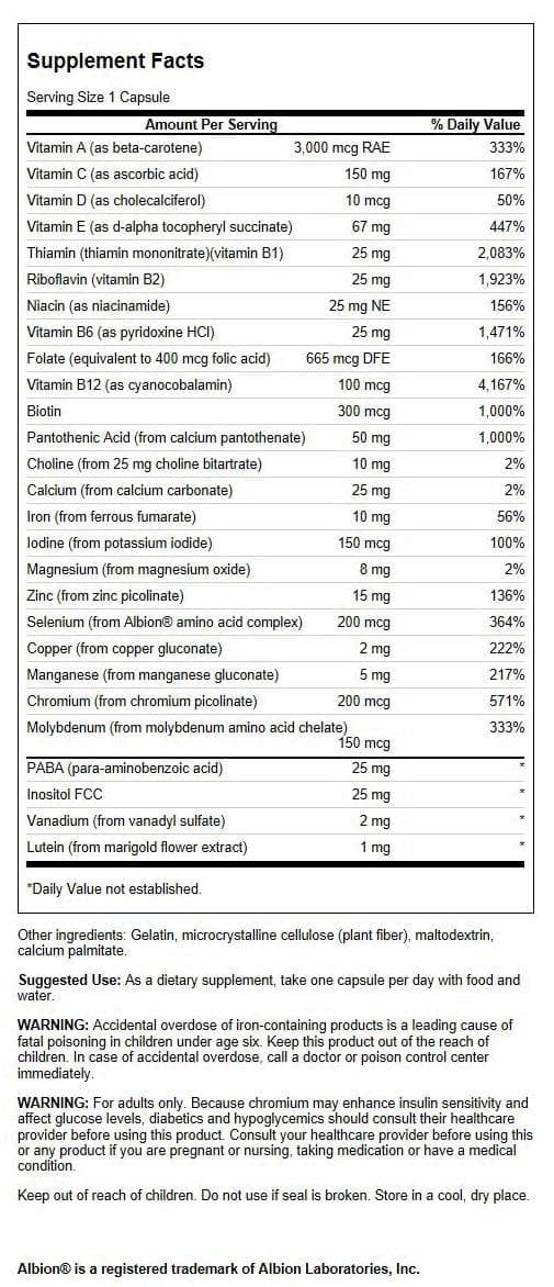 Swanson Active One Multivitamin with Iron 90 Capsules