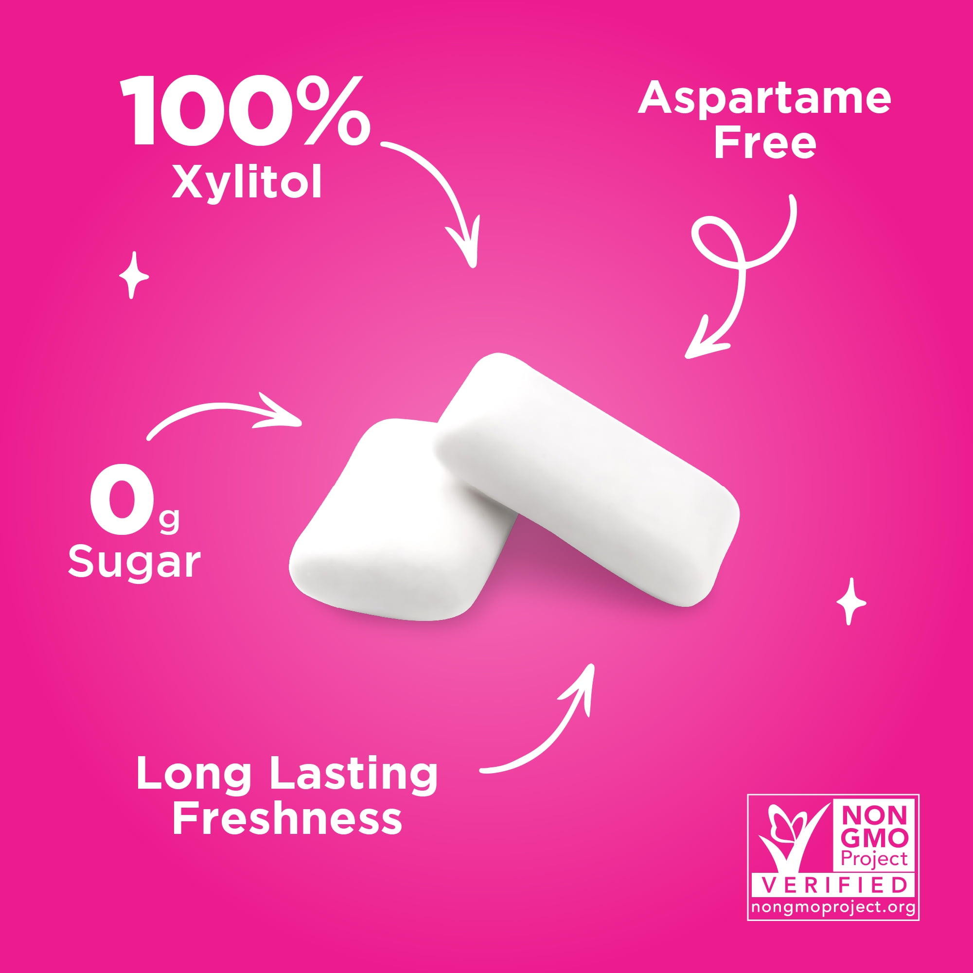 PUR Gum, Aspartame Free, Sugar Free & 100% Xylitol, Pomegranate Mint Chewing Gum, 55 Pieces, Pack of 6