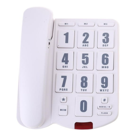 Necvior Big Button Landline Phone Desktop Telephone Loud Ringtone Fixed Home Phone for Elderly and Visually Impaired PK3000