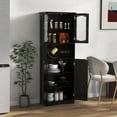 thumbnail image 5 of Costway 64.5" Tall Bathroom Cabinet with Tempered Glass Doors Adjustable Shelves Black, 5 of 10