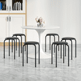 thumbnail image 3 of VECELO 6-Piece Stacking Steel Stools, Portable Stackable Stools with Padded Seat & Metal Frame for Home School, Black, 3 of 13