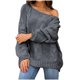 thumbnail image 2 of Puntoco Suéter Mujer Moda Color Sólido Talla Grande Suelto Cuello Redondo Jersey Navidad Liquidación Puntoco Puntoco-73, 2 of 6