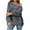 Gray, variant on XMMSWDLA Womens Off The Shoulder Sweater Top Fall 2024 Oversized Knit Batwing Long Sleeve Crochet Pullover Sweaters