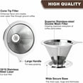 thumbnail image 3 of Pour Over Coffee Dripper - Slow Drip Ultra Fine Double Layer Pour Over Coffee Maker - 304 Stainless Steel Coffee Filter - Paperless Reusable Eco Friendly & Cost Saving,(Middle(2-4CUPS)), 3 of 8