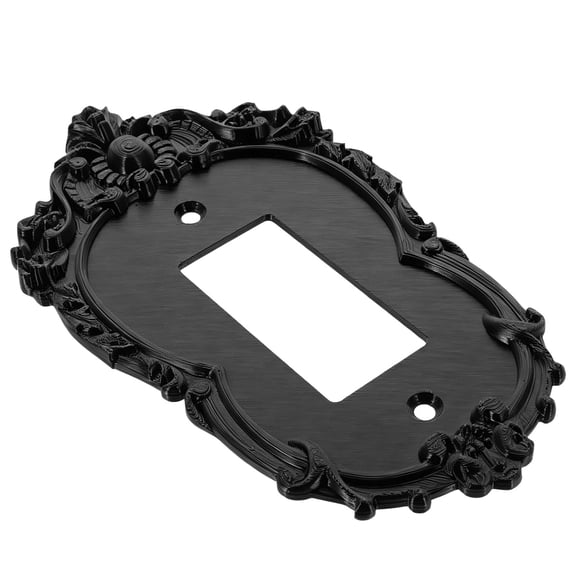 Yardwe Ornate Black Rocker Switch Plate Vintage Baroque Decorative Wall Cover