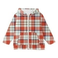 thumbnail image 5 of SGFCWSX Girls Hooded Sweatshirts Kids Full Zip Hoodie Long Sleeve Plaid Sweatshirt Jacket Red Size 5 Years, 5 of 6