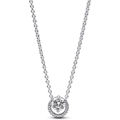 Pandora Sparkling Round Halo Pendant Collier Necklace