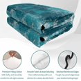 thumbnail image 4 of Quilts Twin Size Bedding Set, Vintage Bohemia Lightweight Quilted Comforter, Country Bohemia Minimalist Art Teal Green Soft Reversible Bedspread Coverlet with Pillow Covers for All Season, 68" x 86", 4 of 9