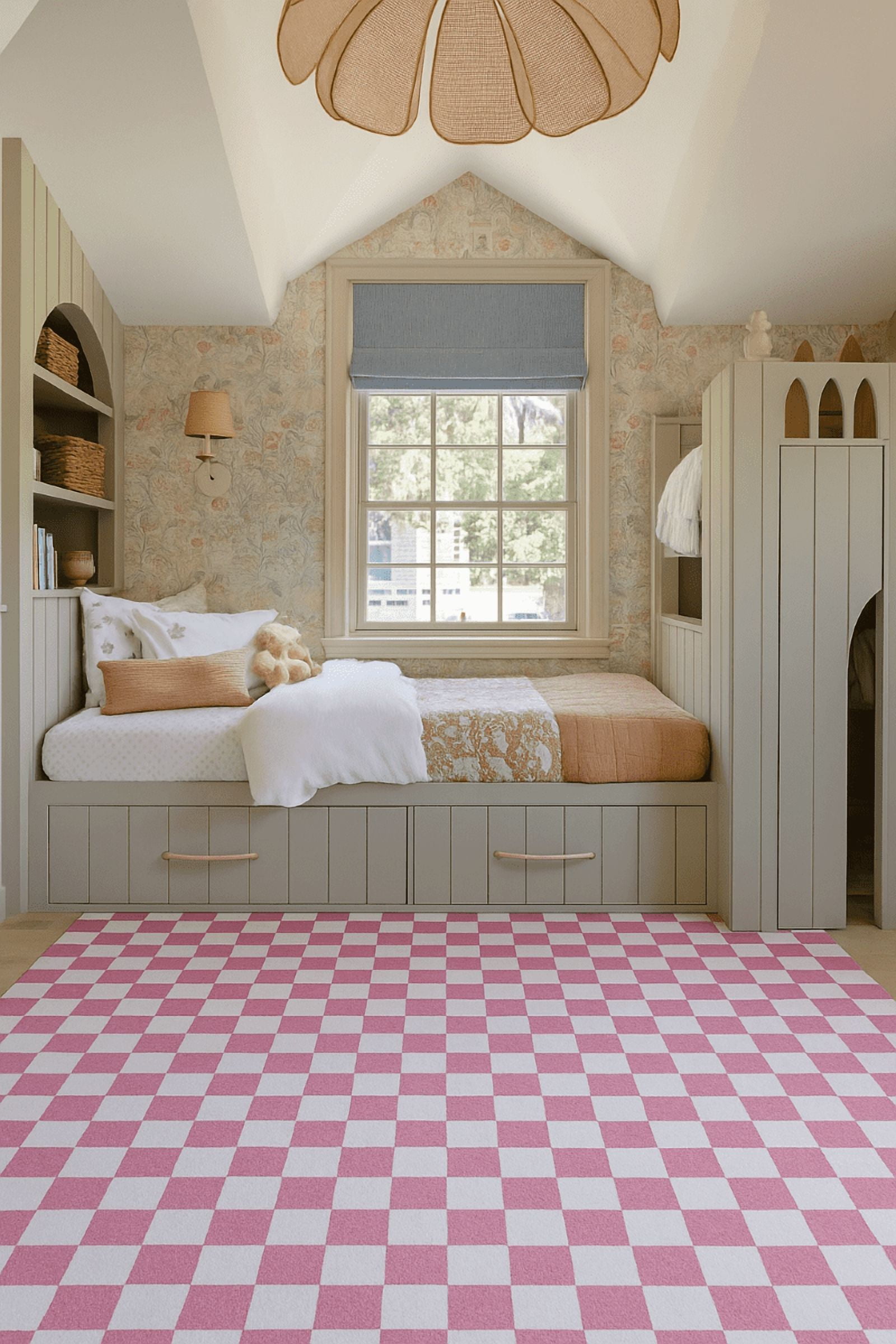 Rug Branch Metro Checkered Blush 7' x 10' (Exact Size: 6'7" 9'6") Geometric Area Rugs, Pink, Contemporary - Living Room, Bedroom, Dining and Kitchen