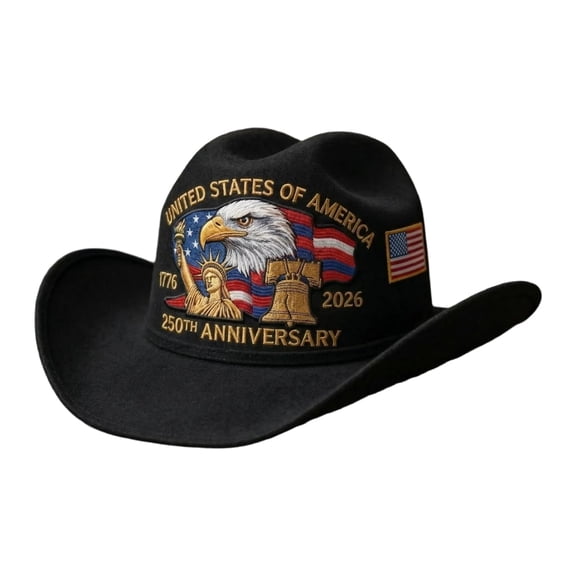 VASHU 250Th Anniversary Usa Hat - Retro Patriotic Cowboy Novelty Hats 1776–2026 Unisex July 4Th Vintage Caps