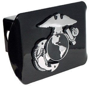 Elektroplate USMC Marines Emblem on Chrome Metal Hitch Cover