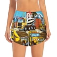 thumbnail image 2 of Goofa Different Construction Site Vehicles Printed Women 2 in 1 Running Shorts,Quick Dry Athletic Workout Shorts,High Waisted Athletic Shorts with Liner Pockets-Small, 2 of 9