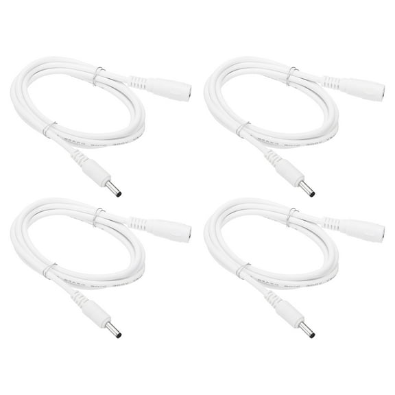 Uxcell 3Ft Male to Female 3.5x1.35mm DC Power Extension Cable, 4 Pcs 24AWG Wire Adapter Connector Charging Cord, White