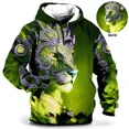 thumbnail image 3 of Sudadera con capucha para hombre, con estampado de tigre en 3D, holgada, de diseñador, para primavera y otoño, de manga larga, talla 4XL, ropa Harajuku Y2k de gran tamaño, 3 of 5