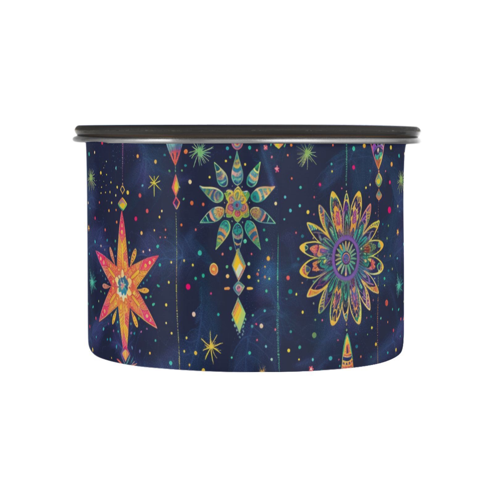 Boho Dreamcatcher Starry Sky Airtight Coffee Bean Canister 30oz Food Storage Containers with Lids For Gournd, Tea, Sugar, Flour, Rice, Cereal, Candy Cookie Jar