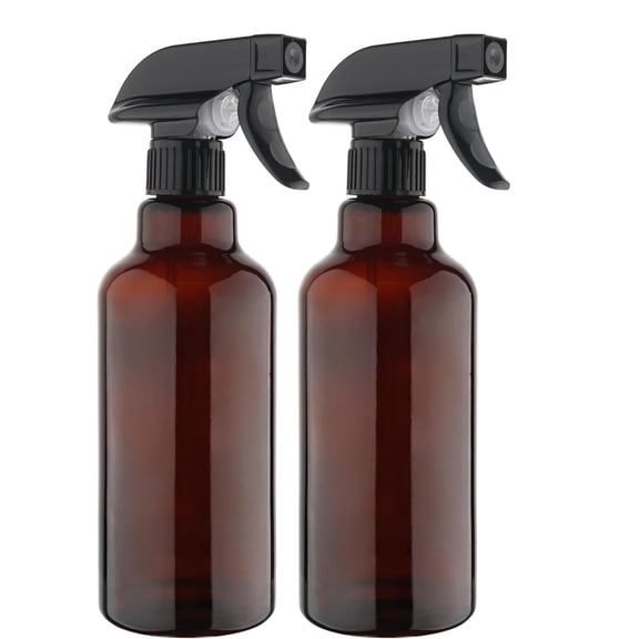 BPPEG Glass Spray Bottles 16.9Oz/500Ml 2 Pack Brown Empty Spray Bottle|Mist/Stream Heavy Duty,Water Spraying Bottle,For Cleaning,Cooking Solutions,Hair Care