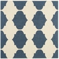 thumbnail image 2 of Safavieh Courtyard Elwyn Geometric Indoor/Outdoor Area Rug, Beige/Navy, 5'3" x 5'3" Square, 2 of 9