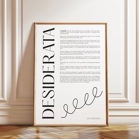 Desiderata Poem Inspirational Wall Art Print, Unframed Paper Poster 8x10in