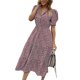 thumbnail image 5 of Txlixc Vestido de manga corta femenino con solapa impresa en flores Txlixc  moda, 5 of 9