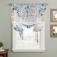 thumbnail image 2 of Blue Coastal Tie Up Curtains 45 Inches Long, Kitchen Window Curtains Over Sink, Summer Beach Starfish Weeping Eucalyptus Vintage Small Window Curtains Balloon Curtains Valances for Bedroom 34"x45", 2 of 8