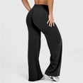 thumbnail image 4 of Leggings de entrenamiento for mujer, pantalones de Yoga sin costuras, de pierna ancha, acampanados, de cintura alta, suaves, sin costura frontal, gimnasio, Control de barriga, 4 of 5