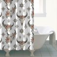 thumbnail image 4 of White Buffalo Skull Flower Geometric Pattern Shower Curtain 84"x72" ,Bathroom Decorative Shower Curtains Set with 12 Hooks,Modern Waterproof Washable Shower Curtain, 4 of 6