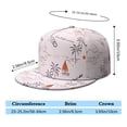 thumbnail image 4 of Nautical Coastal Paradise Hat - Tropical Sunset Palm Tree Snapback, Full Panel Flat Brim Cap for Men & Women, Beach Vacation Essential, 4 of 4