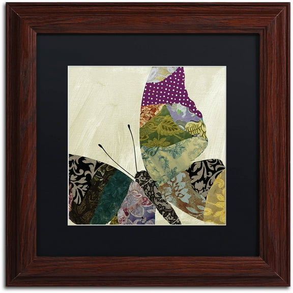Trademark Fine Art "Butterfly Brocade I" Canvas Art by Color Bakery Black Matte, Wood Frame